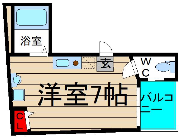 ステイタス難波(ワンルーム/4階)の間取り写真