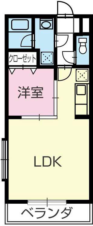 LOBELIA(1LDK/1階)の間取り写真