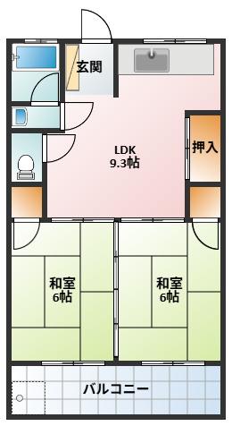 トヨタアクションビル(2LDK/4階)の間取り写真