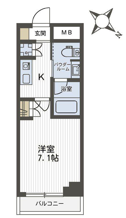 VIE NOUVELLE常盤(1K/2階)の間取り写真