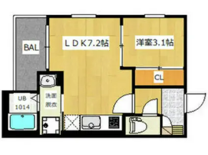 R-SMART姫島駅(1LDK/1階)の間取り写真