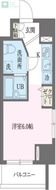 THEパームス新小岩(ワンルーム/10階)の間取り写真