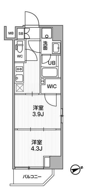 SYFORME浅草II(2K/6階)の間取り写真