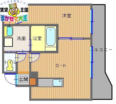 リファレンス魚の町(1LDK/4階)の間取り写真