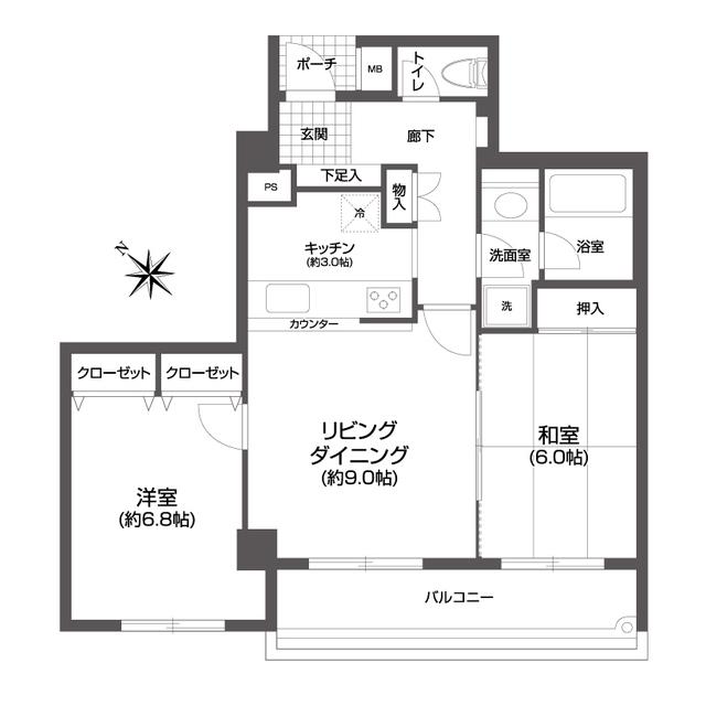 ロイヤルシャトー船橋(2LDK/3階)の間取り写真