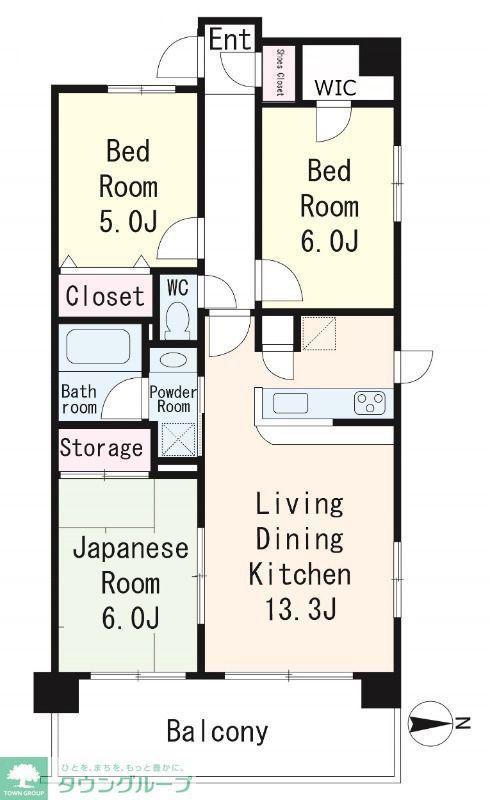 CASA DEL MARE(3LDK/4階)の間取り写真