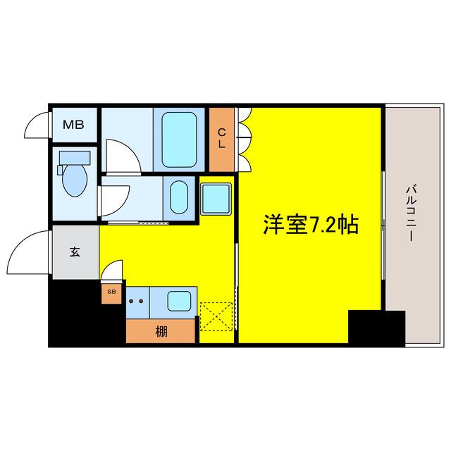 GRAND VILASSE福島(1K/3階)の間取り写真