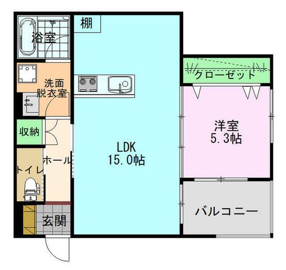 CULMINE(1LDK/3階)の間取り写真