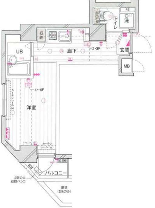 アイディ上野III(1K/4階)の間取り写真