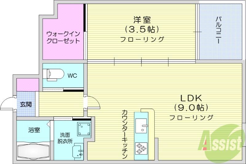BLANC (1LDK/1階)の間取り写真