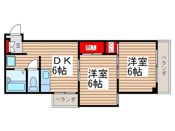 パインクレストヨシ(2DK/3階)の間取り写真