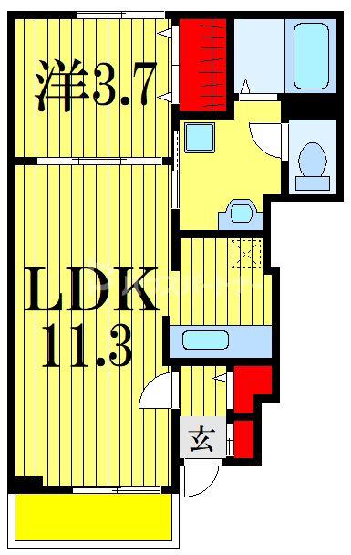 京成本線 実籾駅 徒歩22分 2階建 築15年(1LDK/1階)の間取り写真