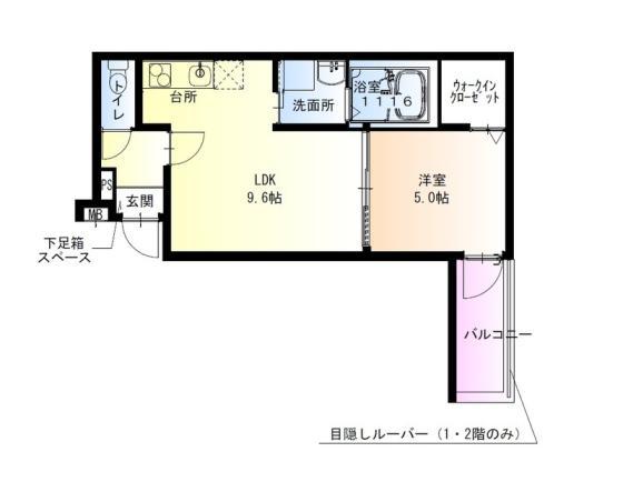 フジパレス岸和田下松Ⅱ番館(1LDK/2階)の間取り写真