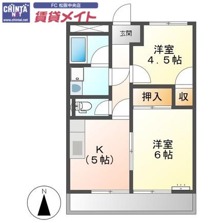 Y・M PALACE(2DK/2階)の間取り写真