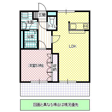 REPOSE HOME(1LDK/2階)の間取り写真