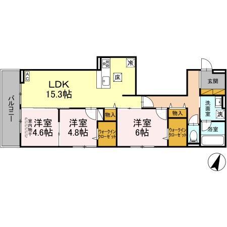 アベニール(3LDK/1階)の間取り写真