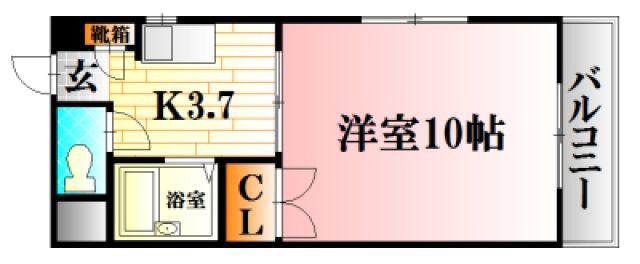 大下191ビル(1K/4階)の間取り写真