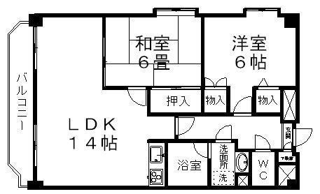 ベルビュー支倉(2LDK/8階)の間取り写真