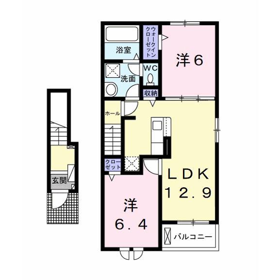 キャッスル ドマーニ 木更津(2LDK/2階)の間取り写真