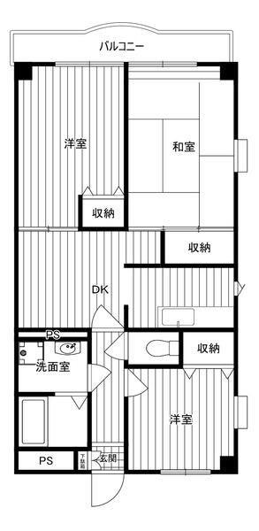 エミネンス(3DK/1階)の間取り写真