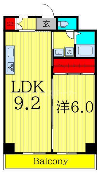 マンショングレート慶(1LDK/4階)の間取り写真