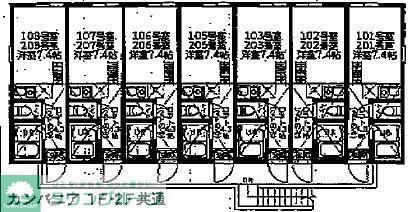 ユナイト宮前平カンパニア(ワンルーム/2階)の間取り写真