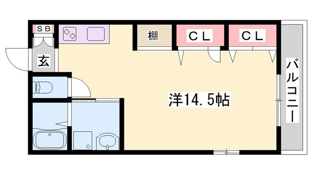 プリムローズII番館(ワンルーム/1階)の間取り写真
