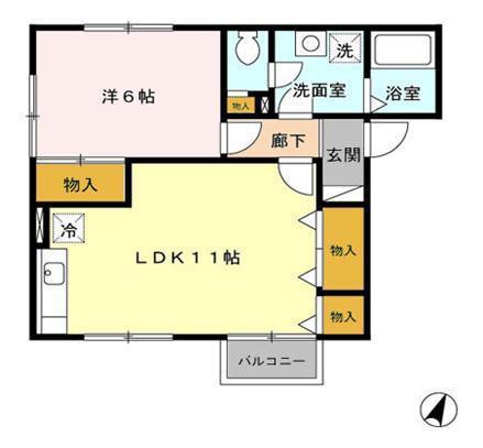 メゾン・ド・マリアージュF(1LDK/2階)の間取り写真