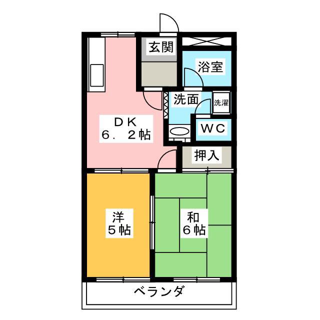 プロニティコーポ(2DK/2階)の間取り写真