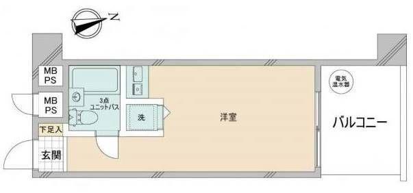 ライオンズマンション本郷(ワンルーム/6階)の間取り写真
