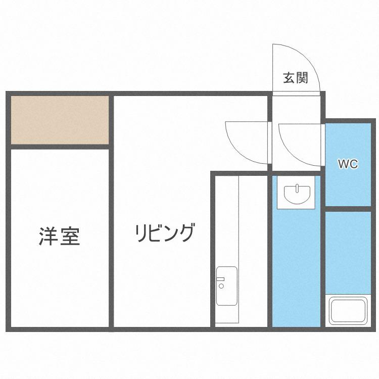 エクセル本通(1LDK/1階)の間取り写真