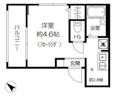 MELDIA池袋(1K/2階)の間取り写真