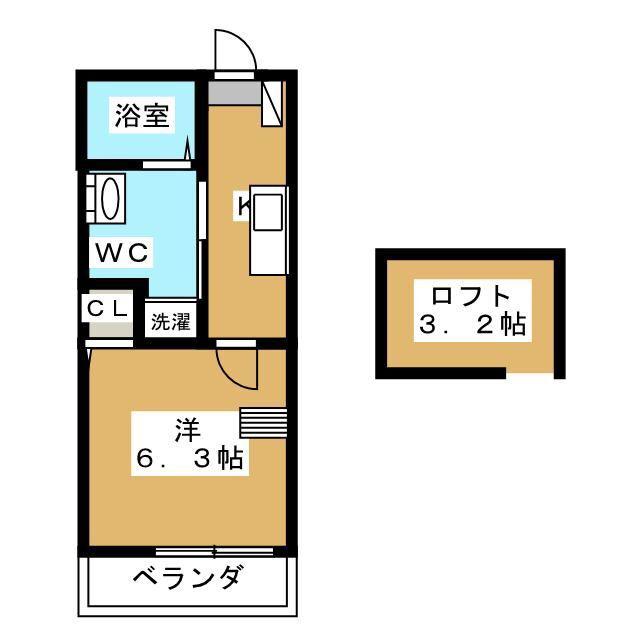 パルトネール日吉II(1K/2階)の間取り写真