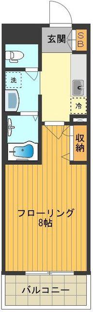 ヴィラマルーン(1K/1階)の間取り写真