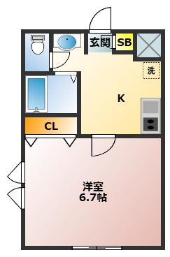 エクセレンス池田(1K/2階)の間取り写真