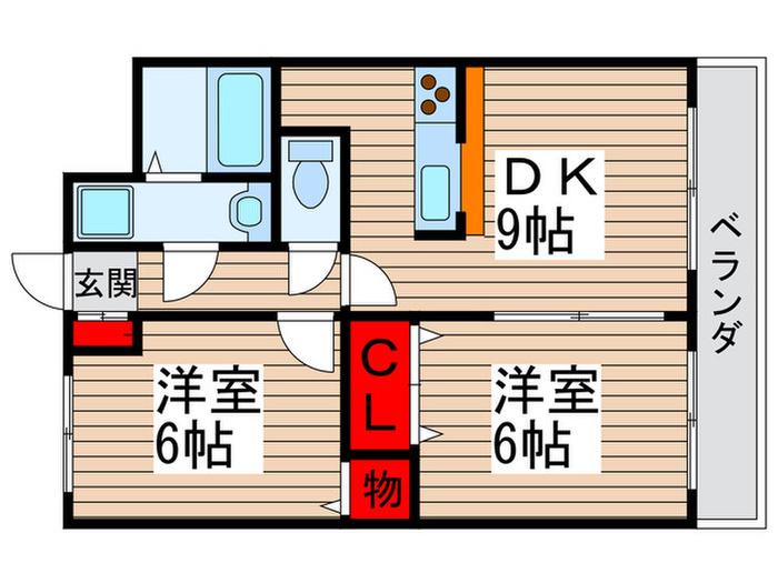 スーペリア稔台(2DK/3階)の間取り写真