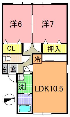 ハイセレールセレブA(2LDK/2階)の間取り写真