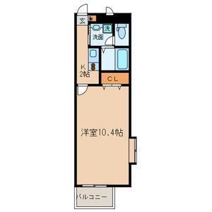 アンプルールフェールKOKI(1K/3階)の間取り写真