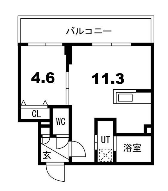 グラシオン(1LDK/2階)の間取り写真