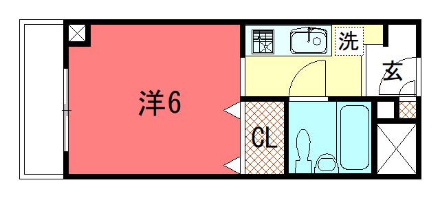 おおきに百万遍サニーアパートメント(1K/5階)の間取り写真