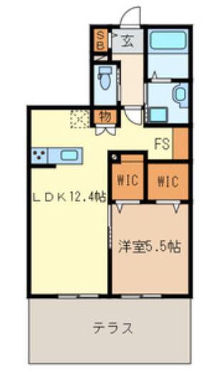 サンモールII(1LDK/1階)の間取り写真