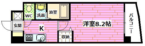 ライブコープ矢野(1K/1階)の間取り写真