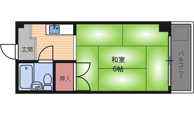 竹島プラザ(1K/3階)の間取り写真