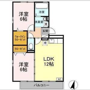 ベルフォーレA(2LDK/2階)の間取り写真
