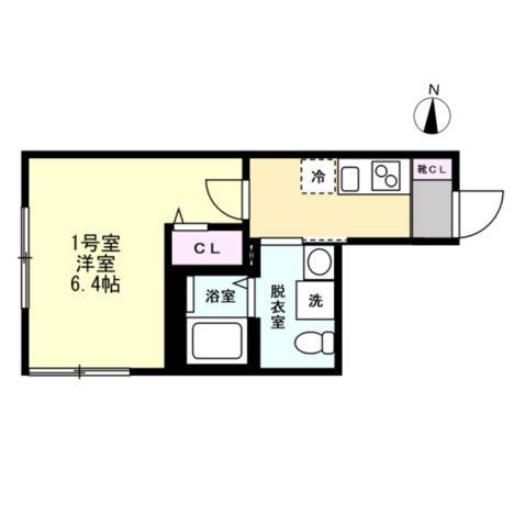ベイルーム金沢文庫(1K/2階)の間取り写真