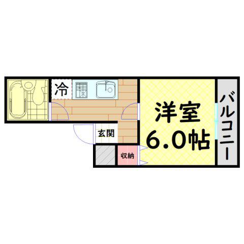 プレミール北堀江(ワンルーム/3階)の間取り写真