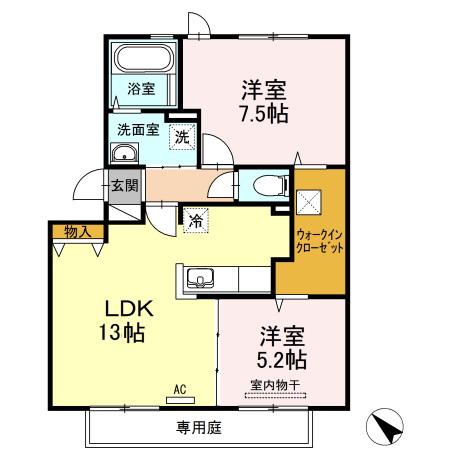 シャトレー東雲(2LDK/3階)の間取り写真