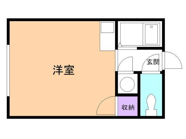 太陽マンション(ワンルーム/1階)の間取り写真