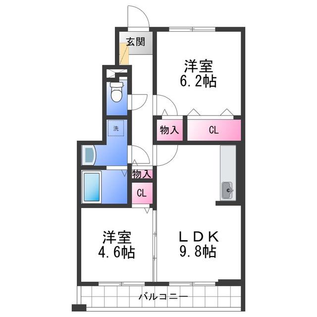 パストラル(2LDK/1階)の間取り写真