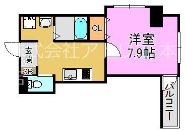 みおつくし高井田(1K/1階)の間取り写真